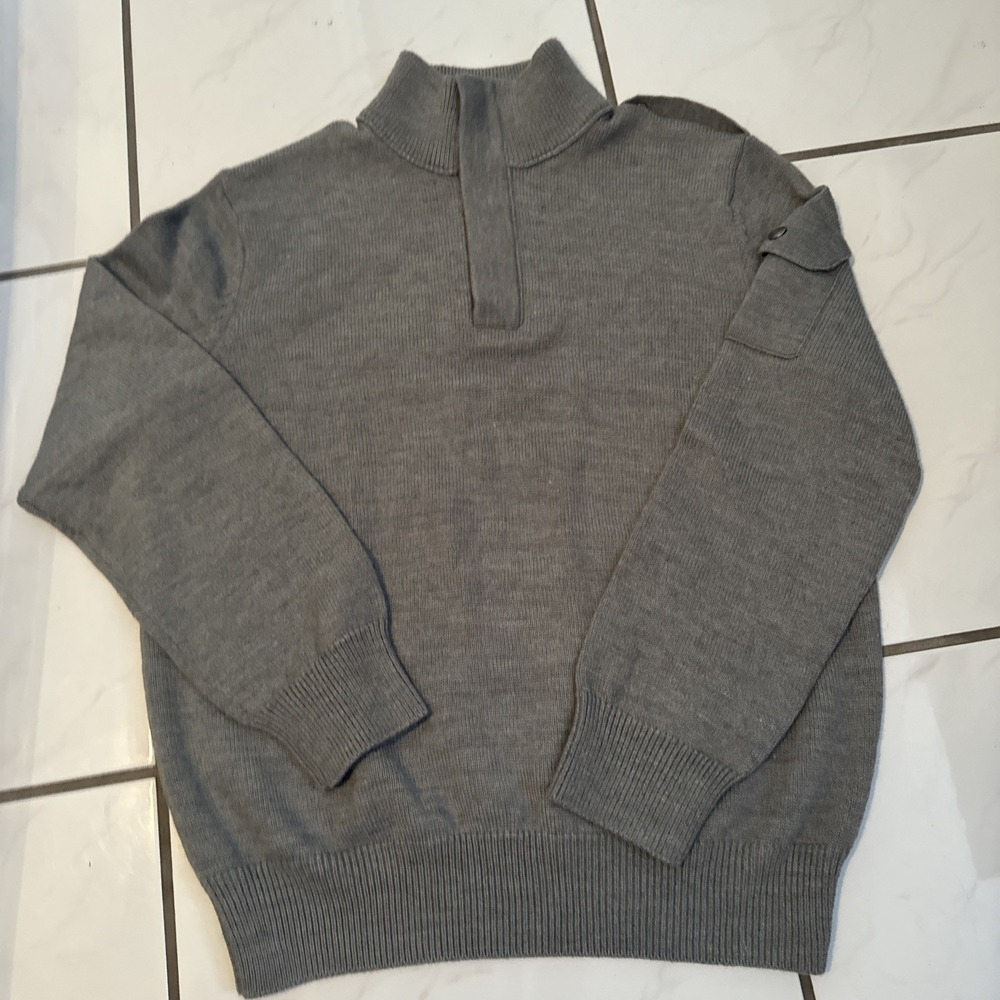 Banana Republic Wool Blend Sweater Mens L 21x25.5 Italian Yarn 1/4 Zip Outdoor